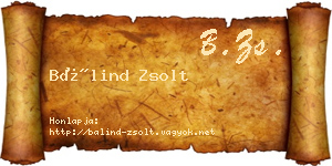 Bálind Zsolt névjegykártya